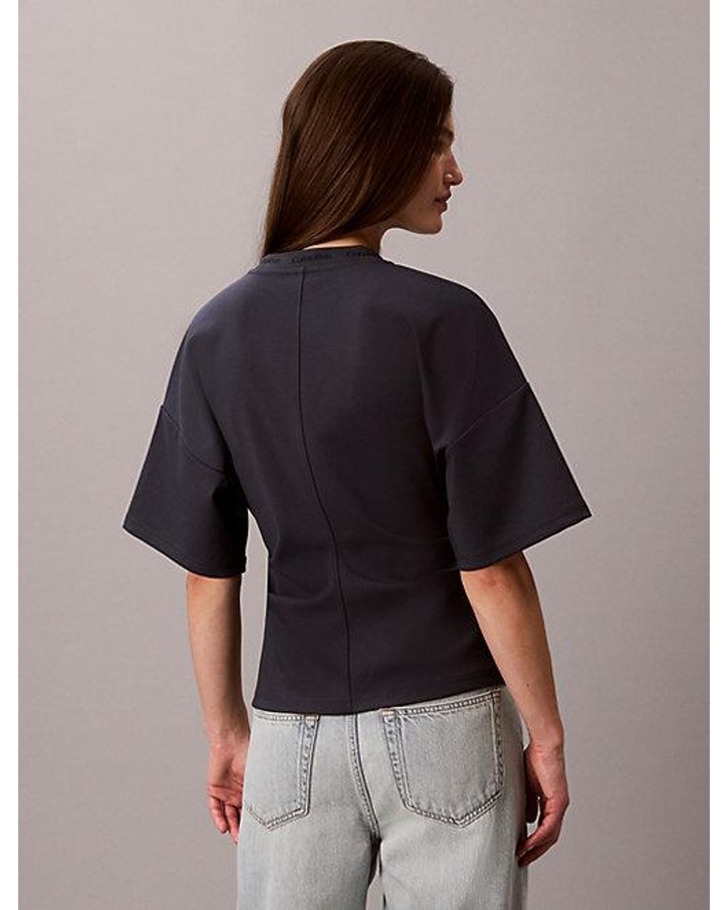 Calvin Klein Blue Jeans Logo Jacquard Boxy T-Shirt