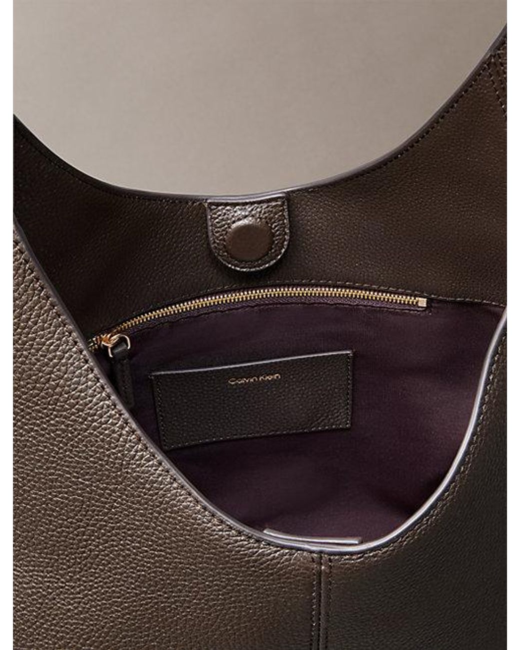 Calvin Klein Gray Slouchy Leather Medium Shoulder Bag
