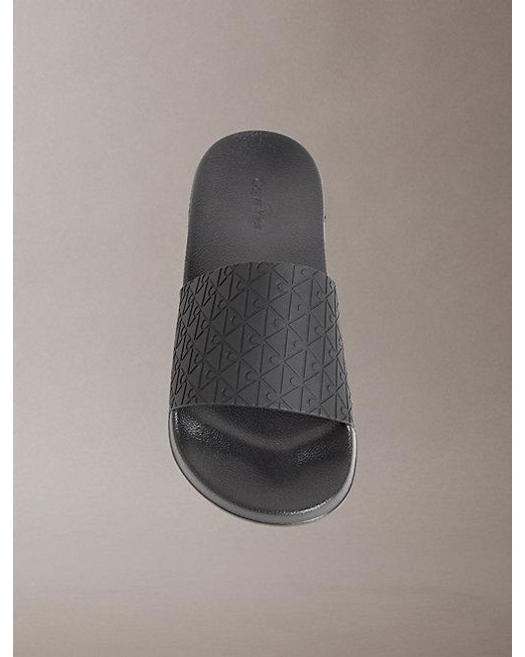 Calvin Klein Gray Nemo Contoured Emblem Logo Sliders for men