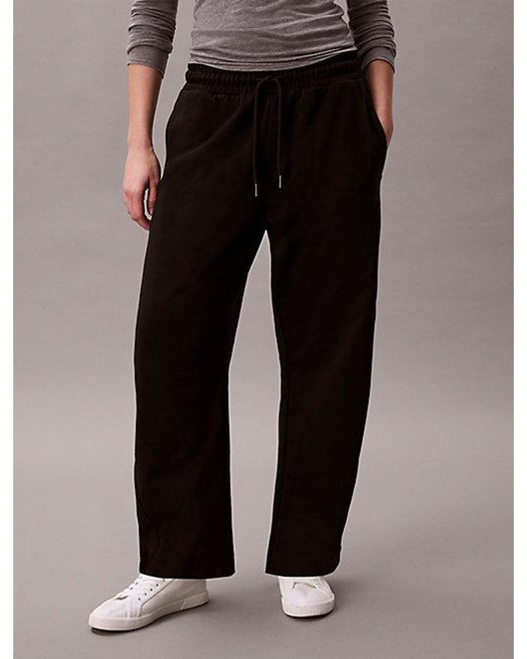 Calvin Klein Black Jeans Cotton Terry Barrel Joggers