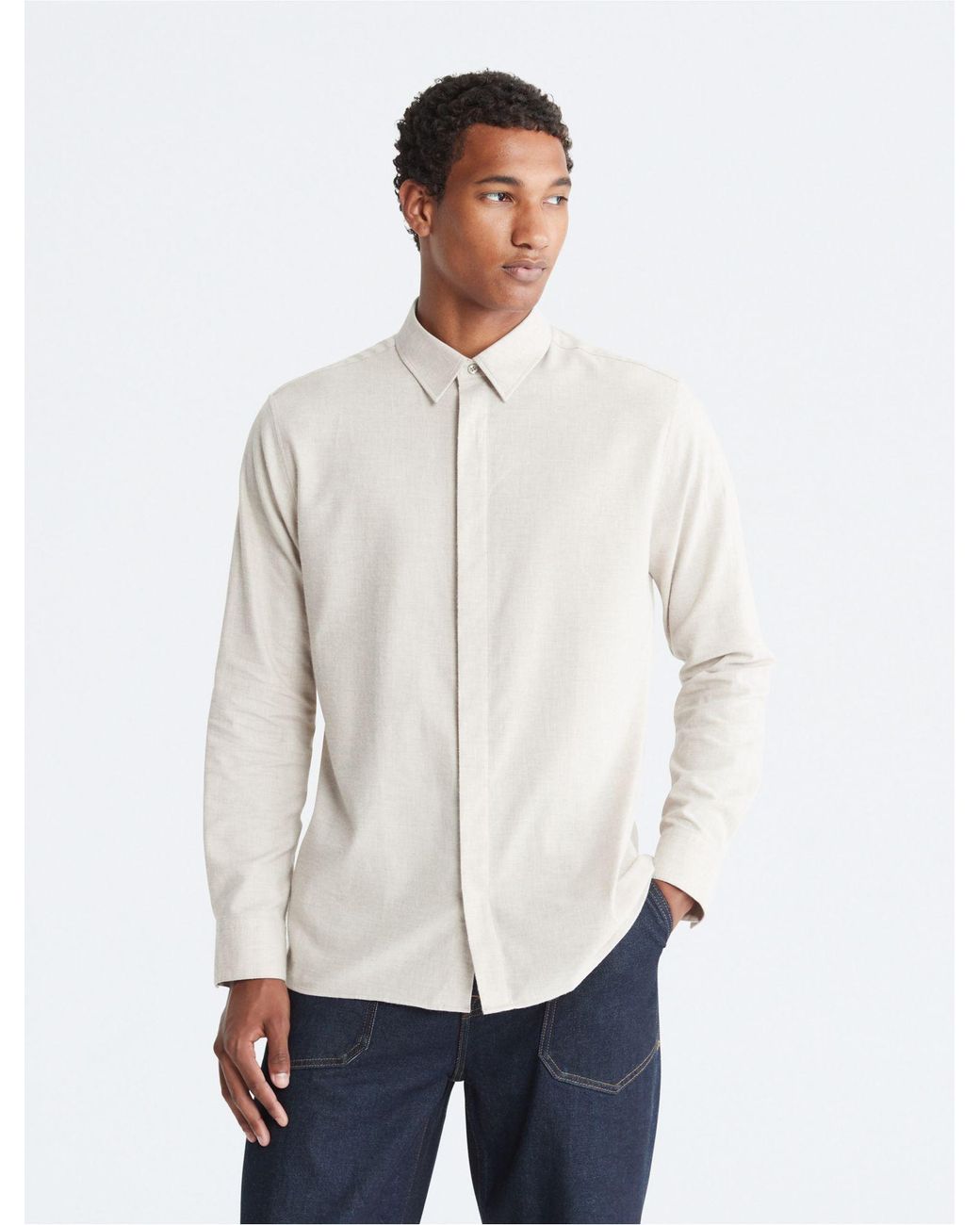 Calvin klein sale mandarin collar shirt