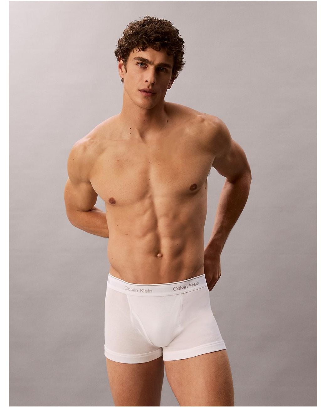 Calvin Klein White 5 Pack Trunks Cotton Classics for men