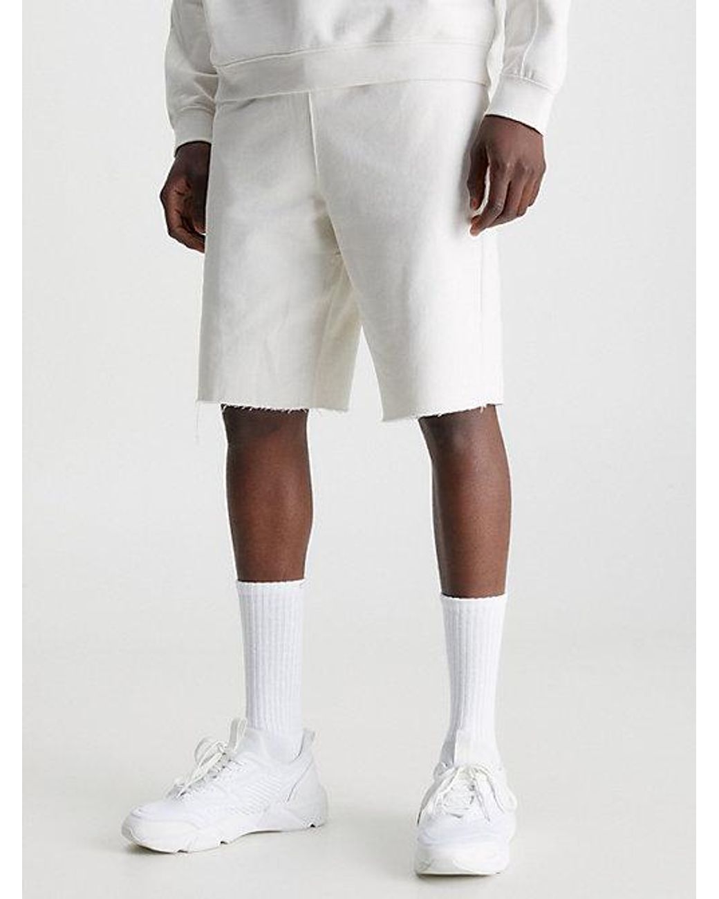 Calvin Klein Kurze Sporthose aus Baumwoll-Frottee in Weiß für Herren | Lyst  DE
