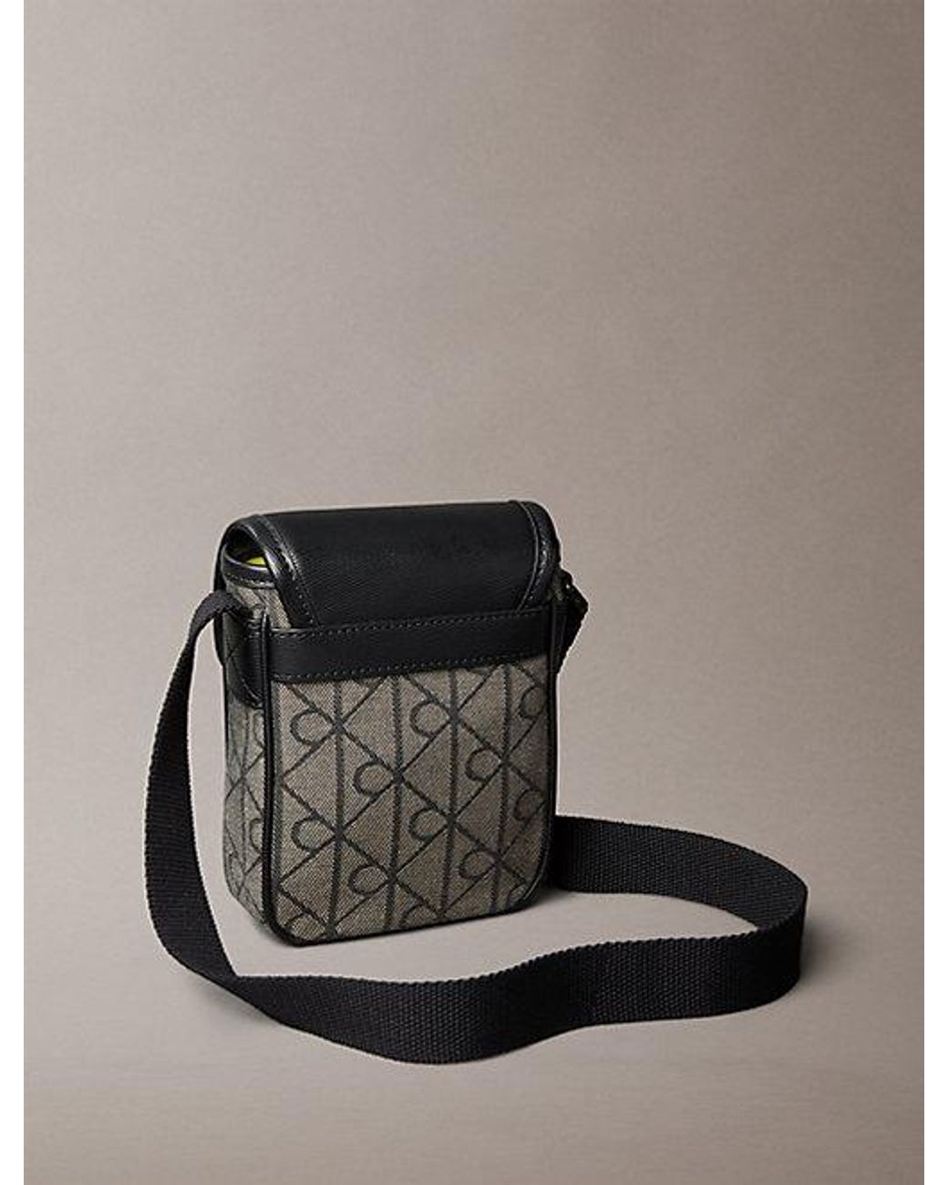 Calvin Klein Black Emblem Jacquard Reporter Bag for men
