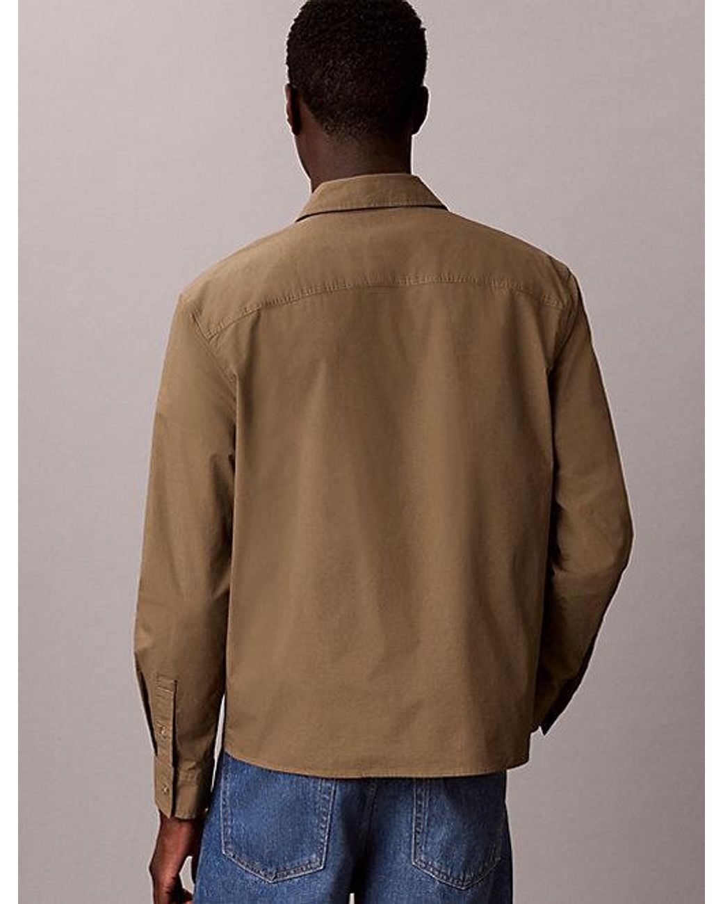 Calvin Klein Blue Jeans Cotton Nylon Zip Up Overshirt for men