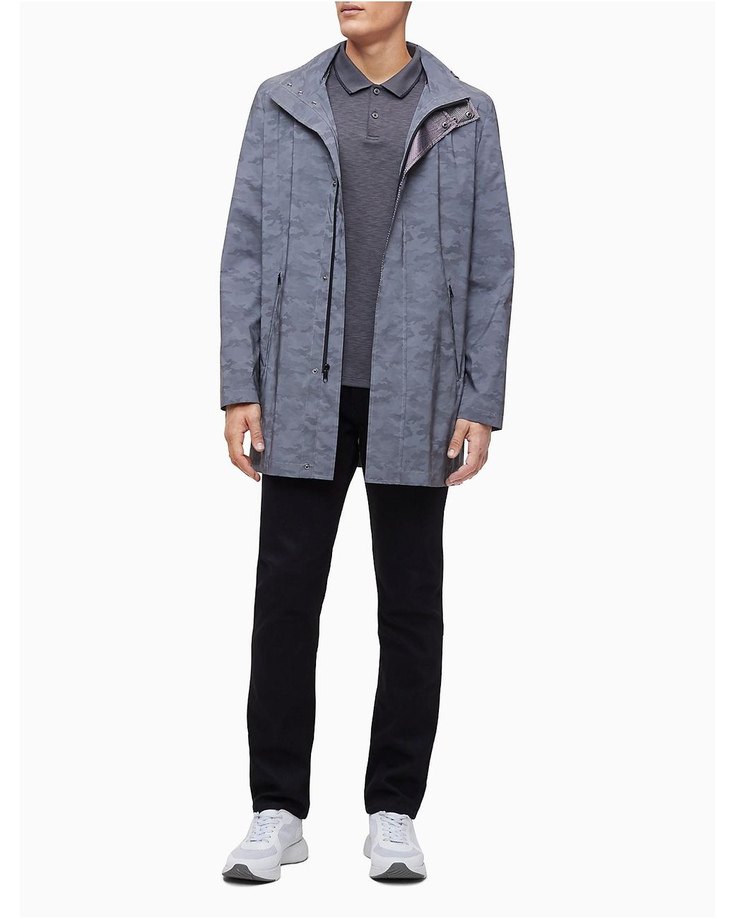 calvin klein camouflage coats & jackets