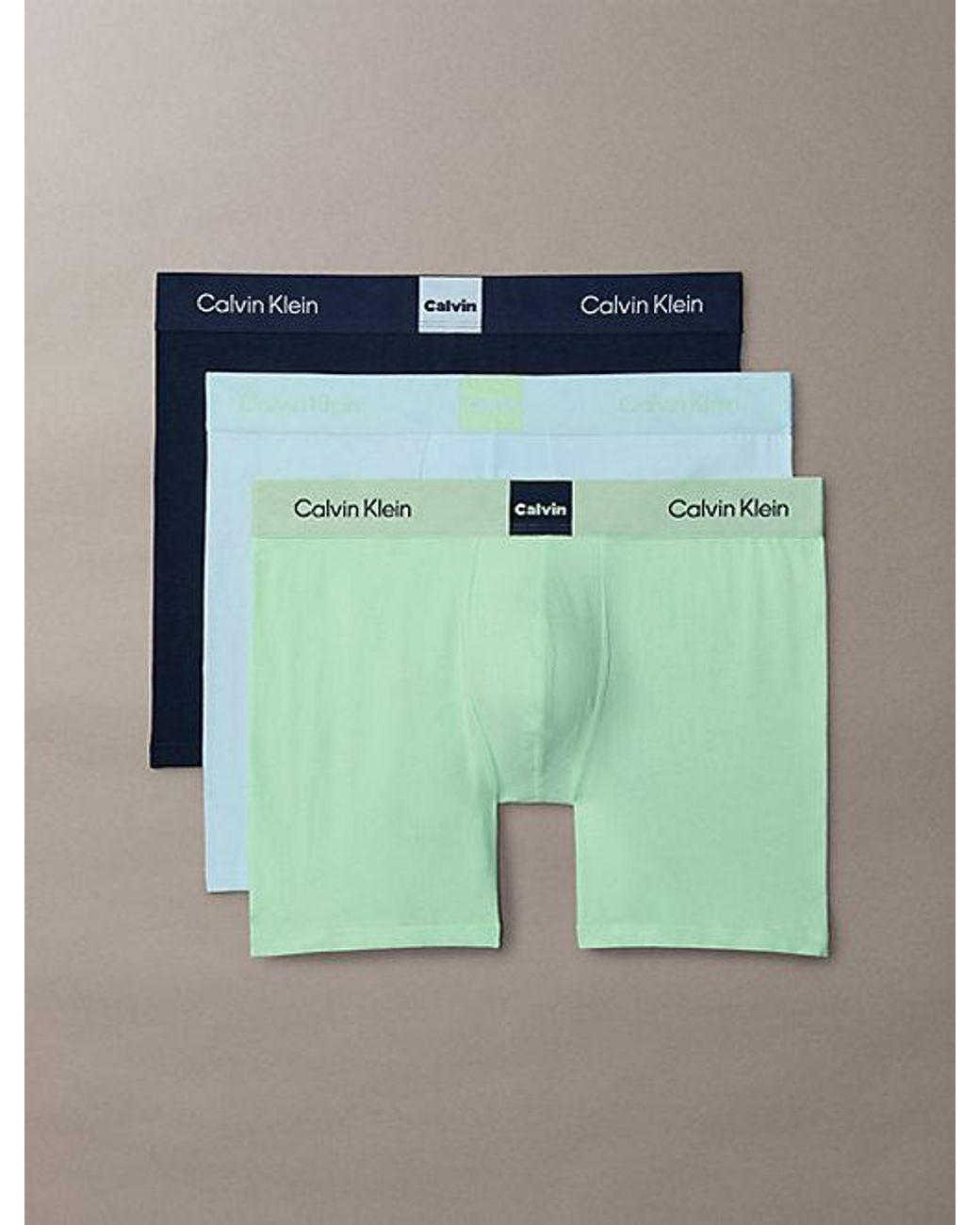 Calvin Klein 3-Pack Boxer Briefs in het Green voor heren