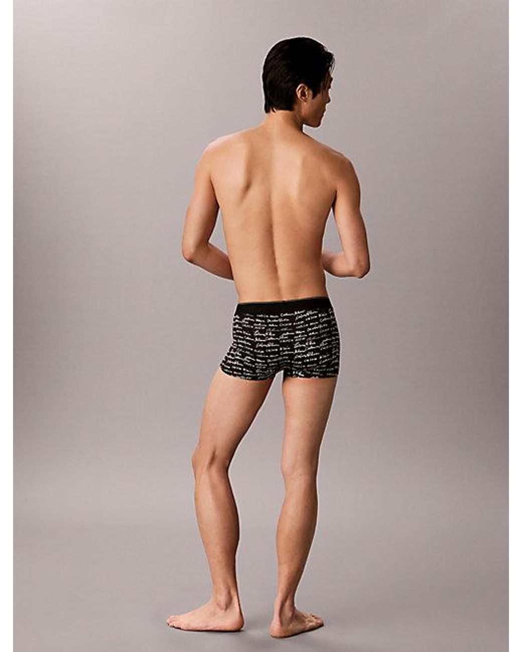 Calvin Klein Gray Low Rise Trunks Icon Microfibre Stretch Graphic Monogram for men