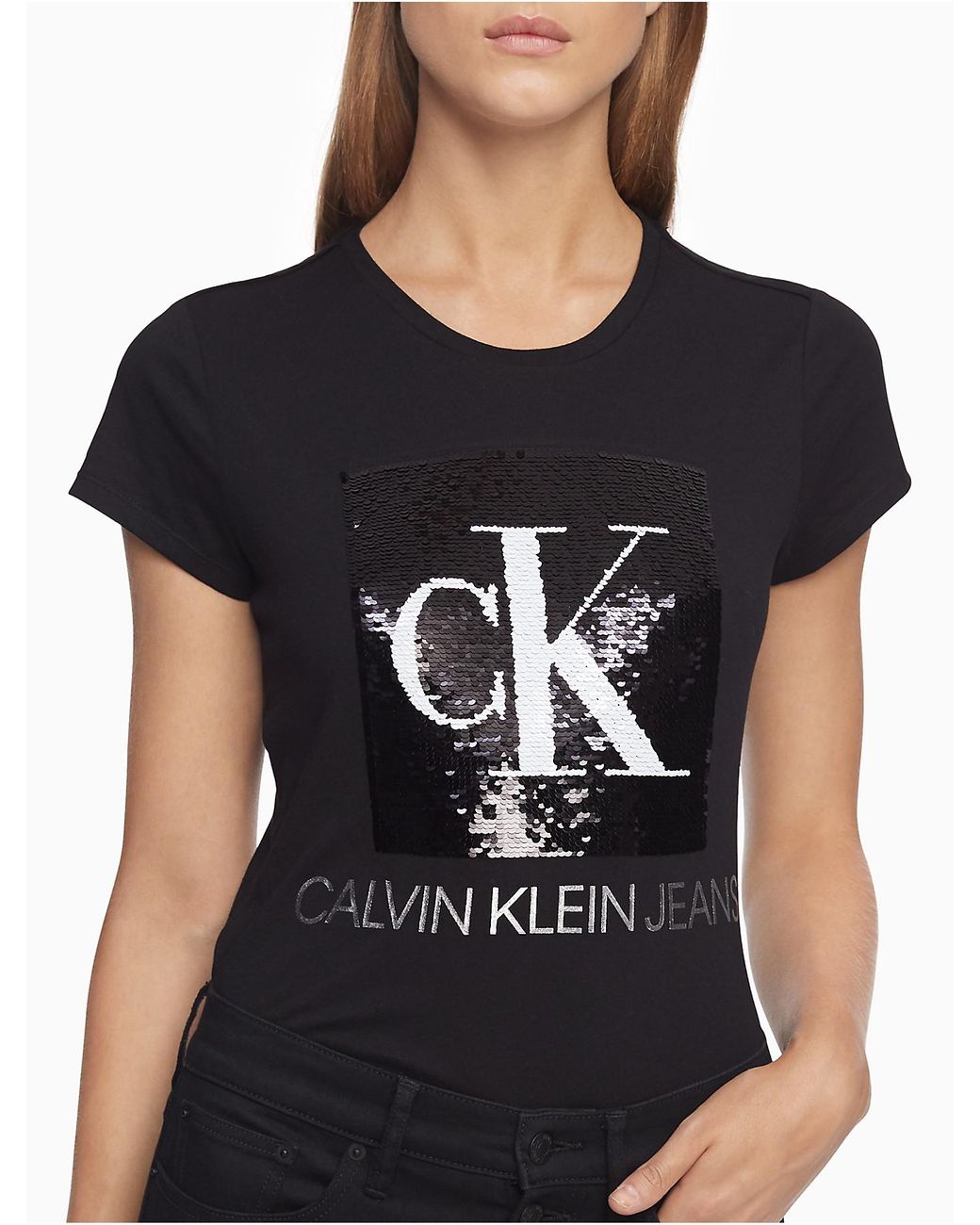 Calvin Klein Men's Monogram Logo Block Short Sleeve Crew Neck