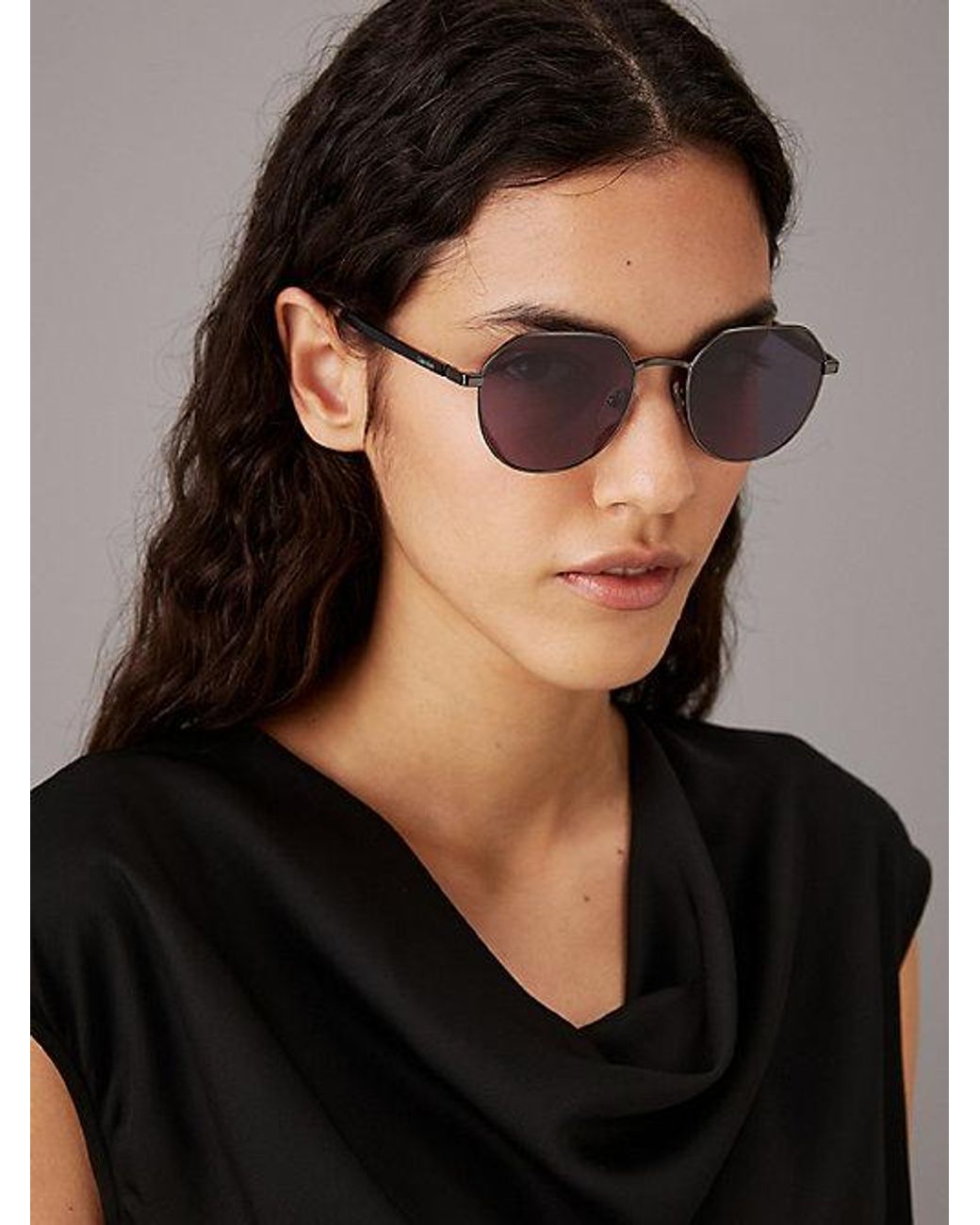 Calvin Klein Blue Round Sunglasses