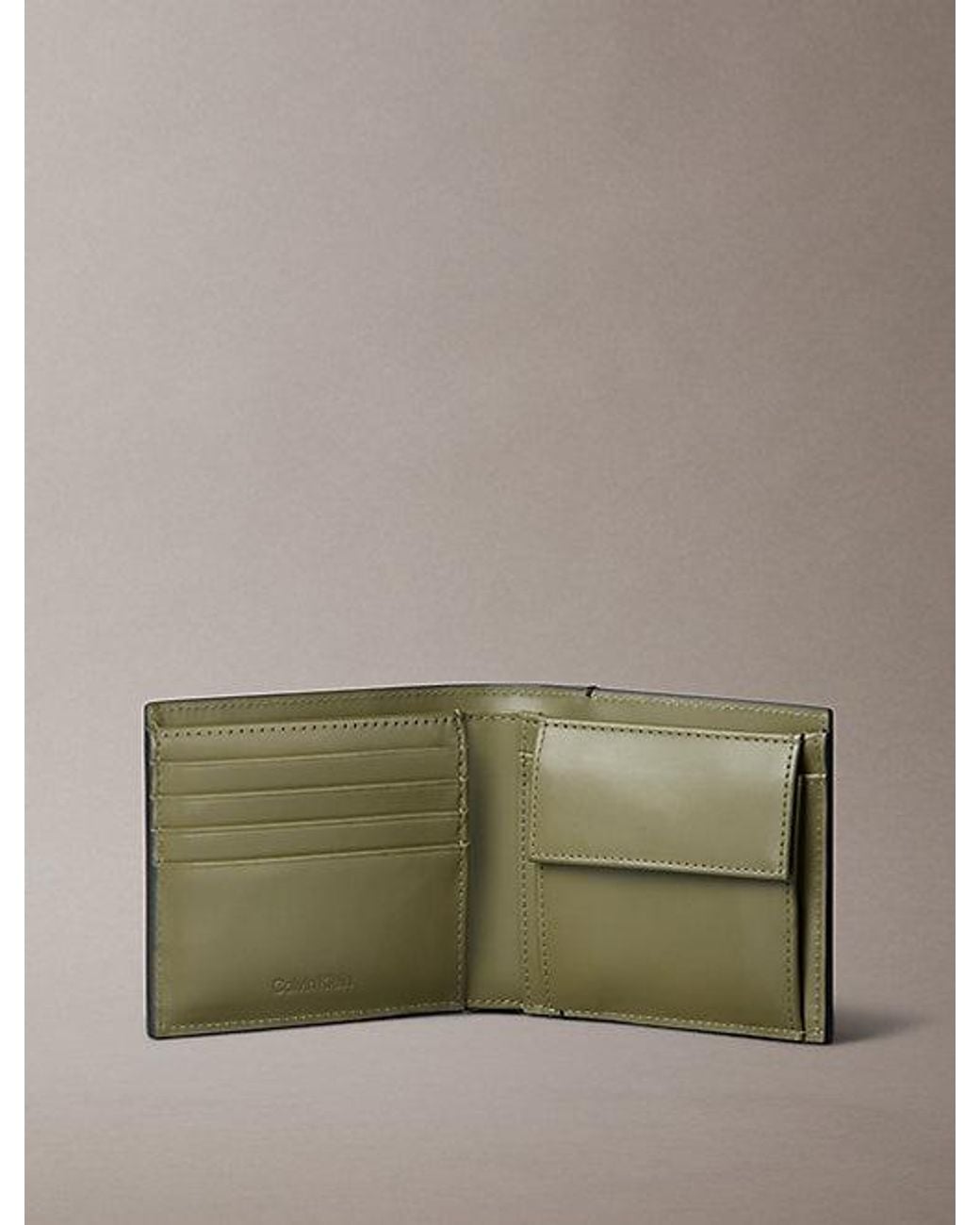 Calvin Klein Gray Rubberised Leather Billfold Wallet for men