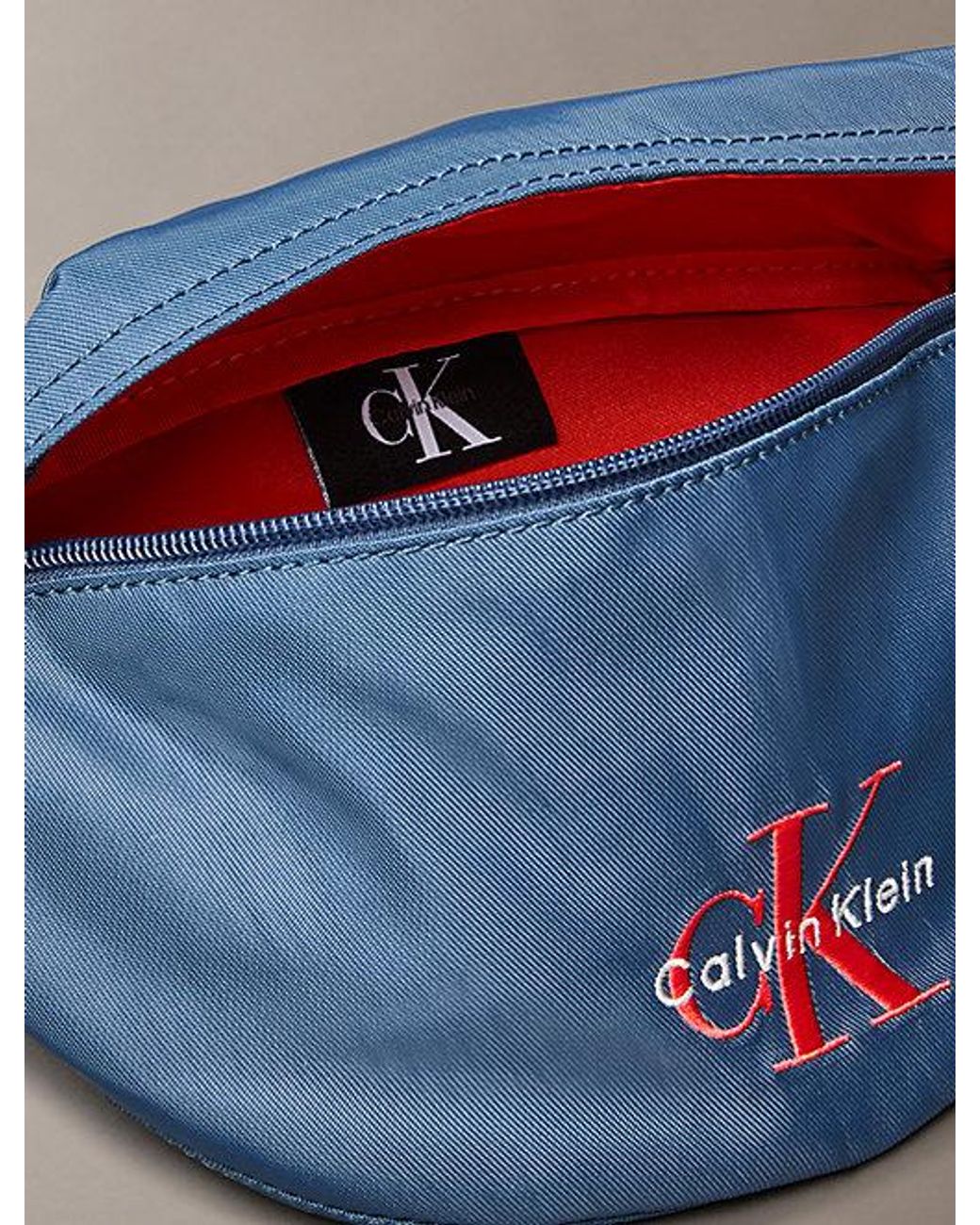 Calvin Klein Blue Nylon Signature Logo Bum Bag for men