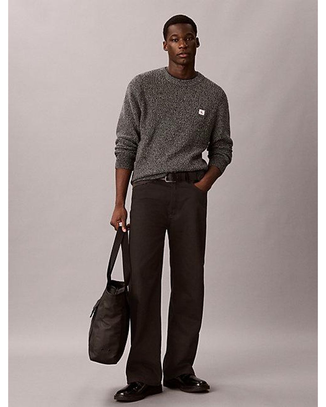 Calvin Klein Multicolor Jeans Woven Monologo Crewneck Sweater for men