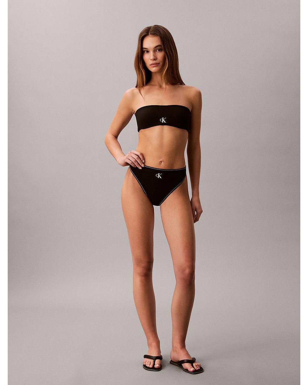 Bas De Bikini Échancré Calvin Klein en coloris Black