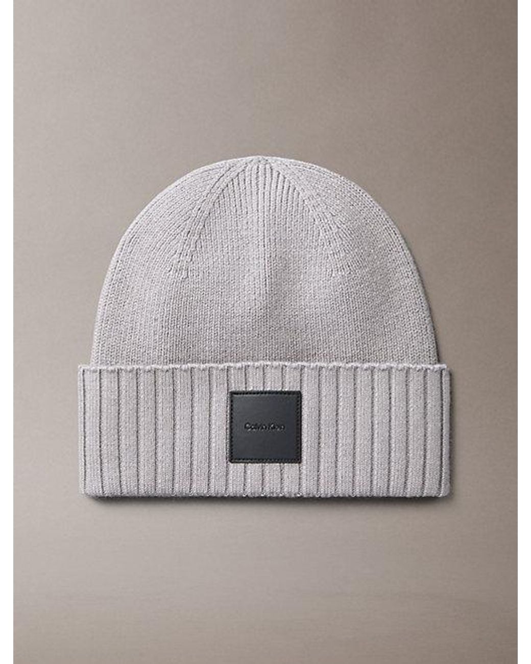 Calvin Klein Gray Wool Cashmere Blend Beanie for men
