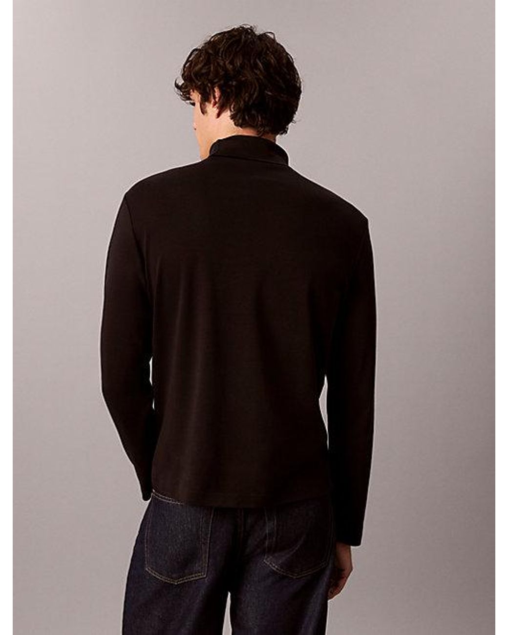 Calvin Klein Black Long Sleeve Roll Neck T-Shirt for men