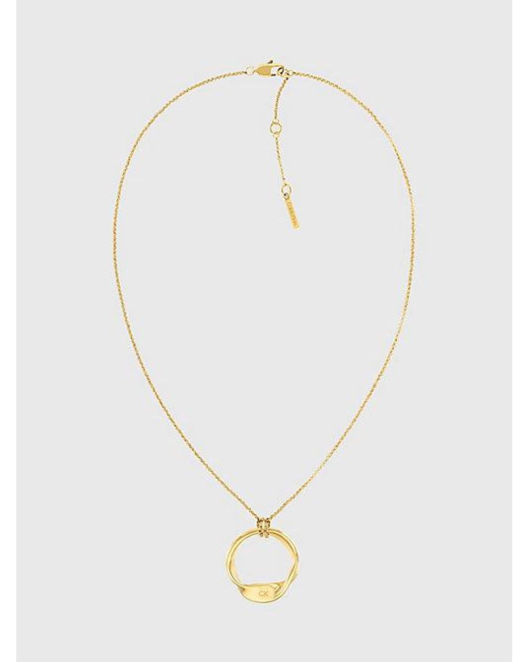 Calvin Klein White Twisted Ring Pendant Necklace