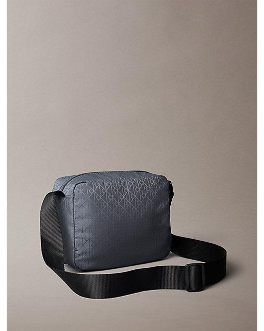 Calvin Klein Gray Water Repellent Ripstop Crossbody Camera Bag for men