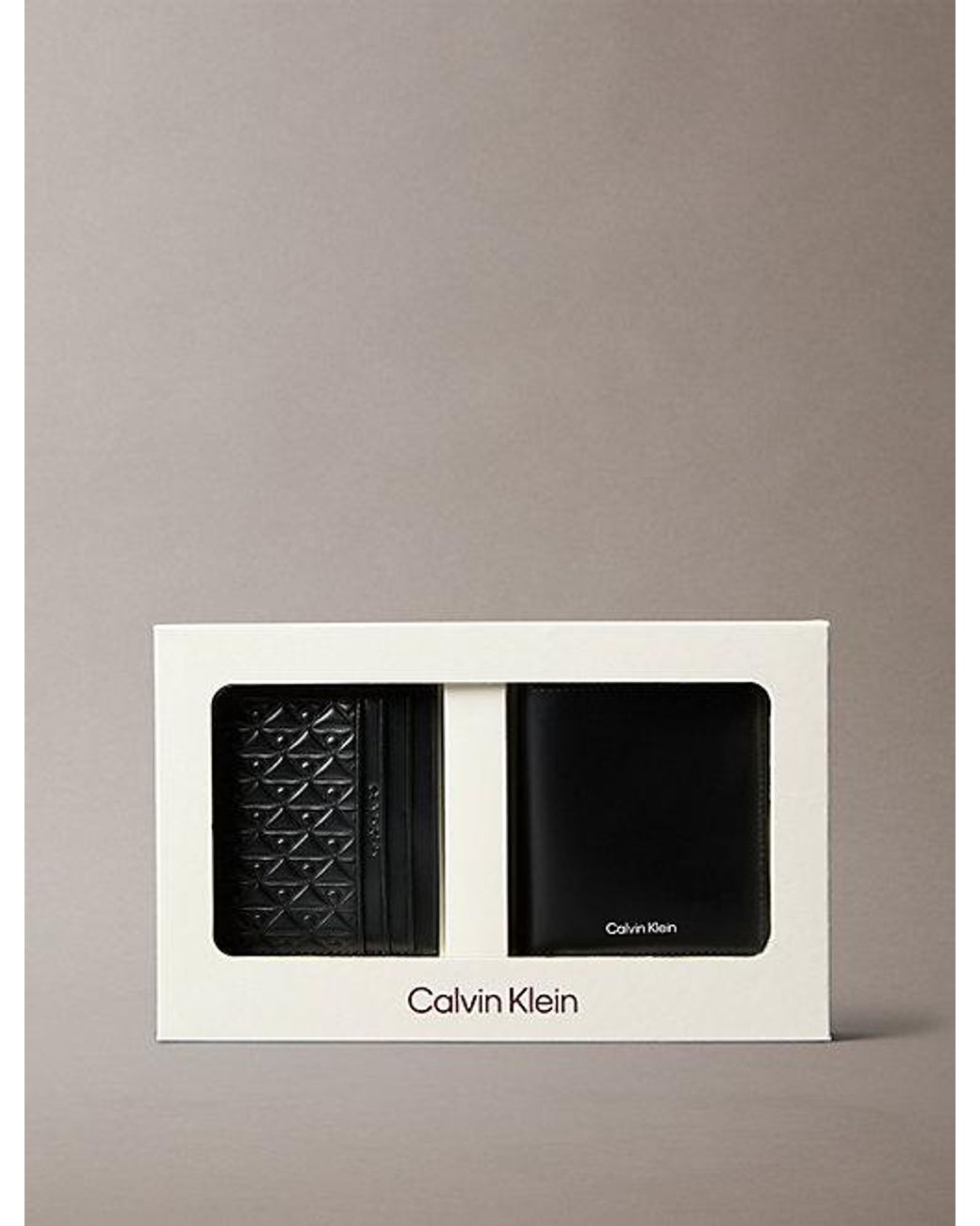 Calvin Klein Black Leather Rfid Cardholder And Wallet Gift Set for men