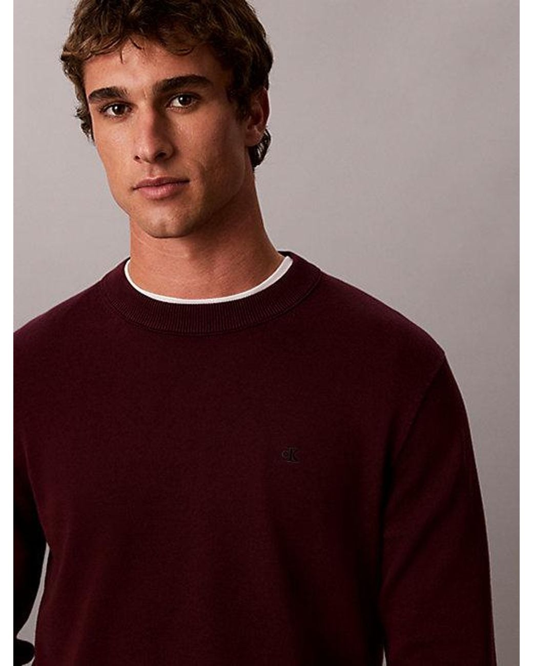 Calvin Klein Multicolor Jeans Smooth Cotton Crewneck Jumper for men