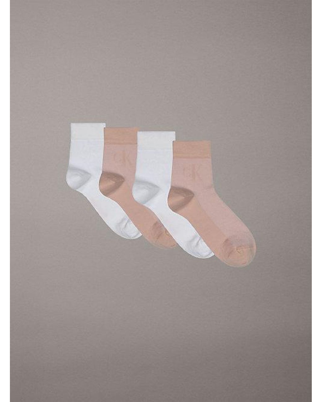 Calvin Klein Gray Jeans 4 Pack Ankle Socks