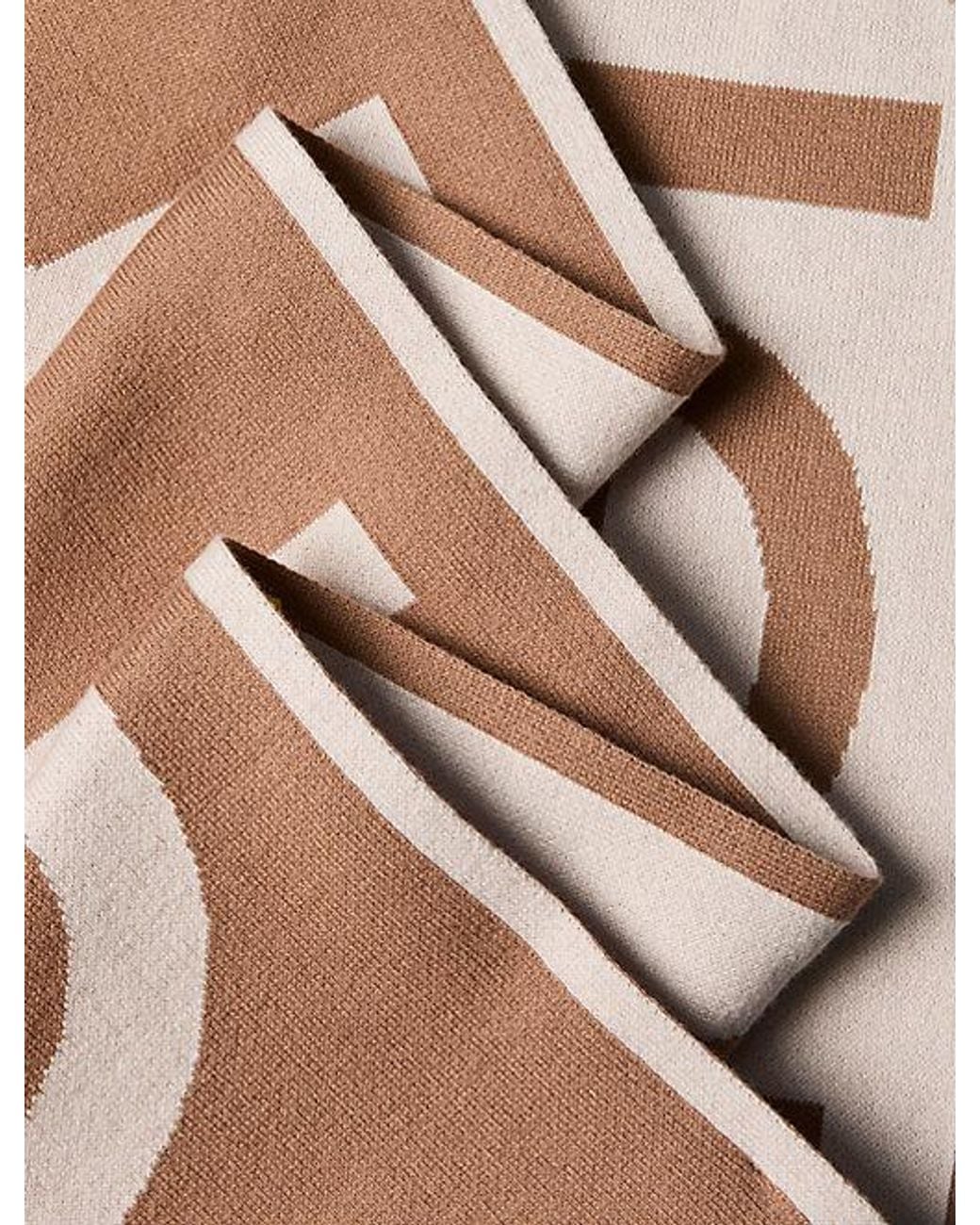 Calvin Klein Natural Cotton Jacquard Knit Logo Scarf