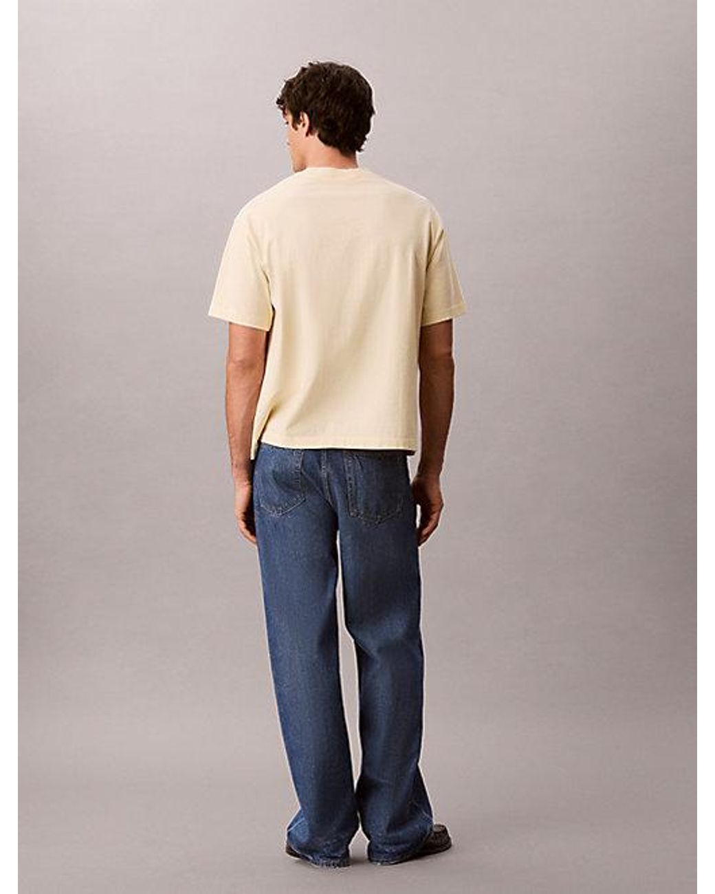 Calvin Klein Blue Jeans Relaxed Logo Appliqué T-Shirt for men