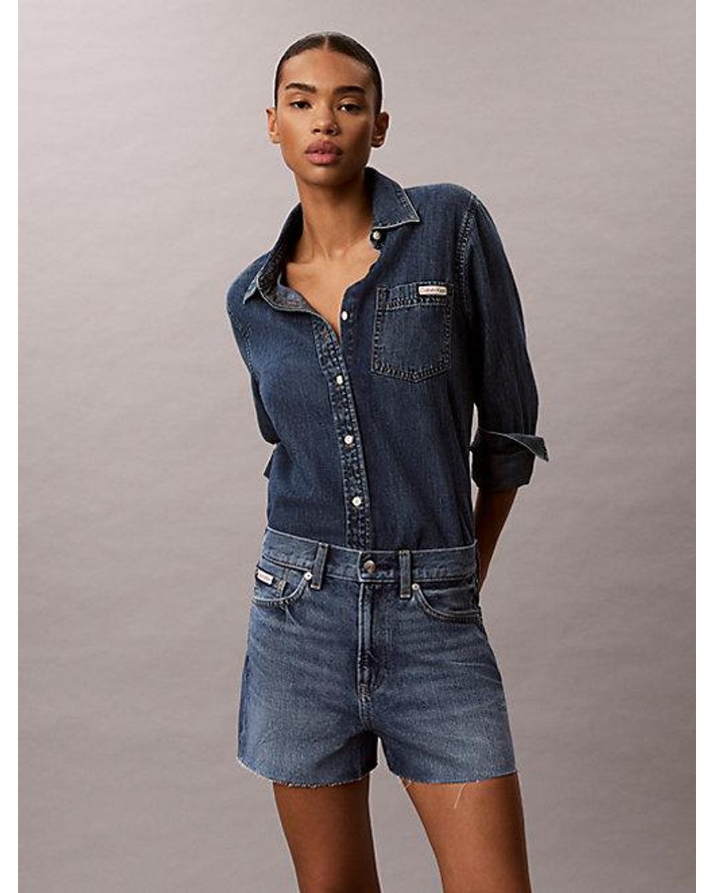 Calvin Klein Blue Jeans 90S Relaxed Denim Shorts