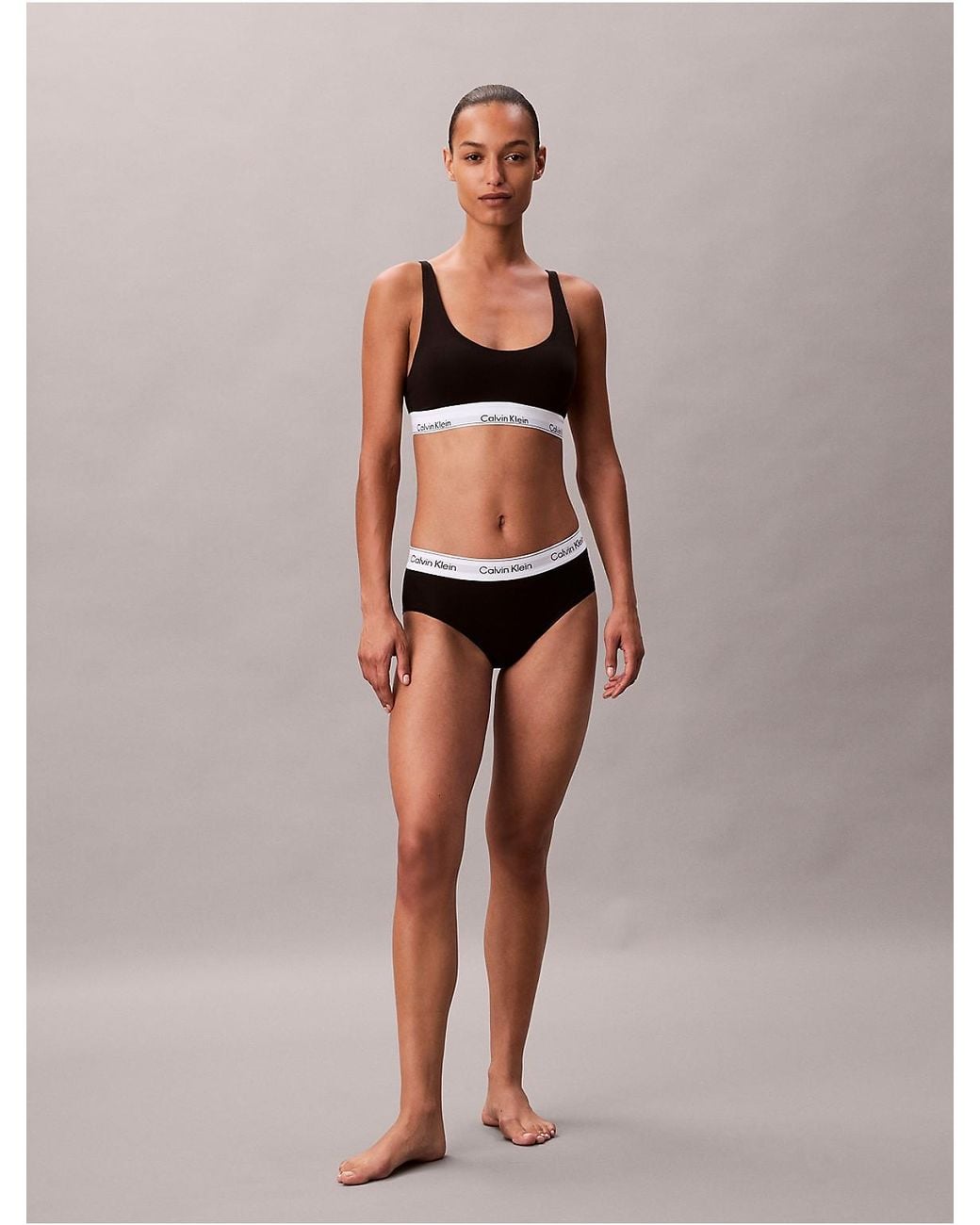 Calvin Klein Black Lightly Lined Bralette Icon Cotton Modal