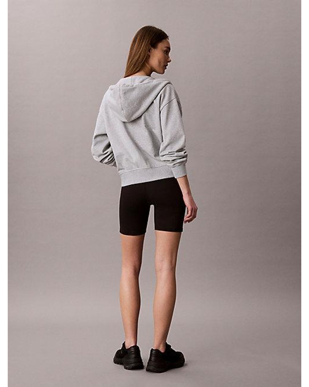 Calvin Klein Sneldrogende Nauwe Sportshorts Met Hoge Taille in het Brown