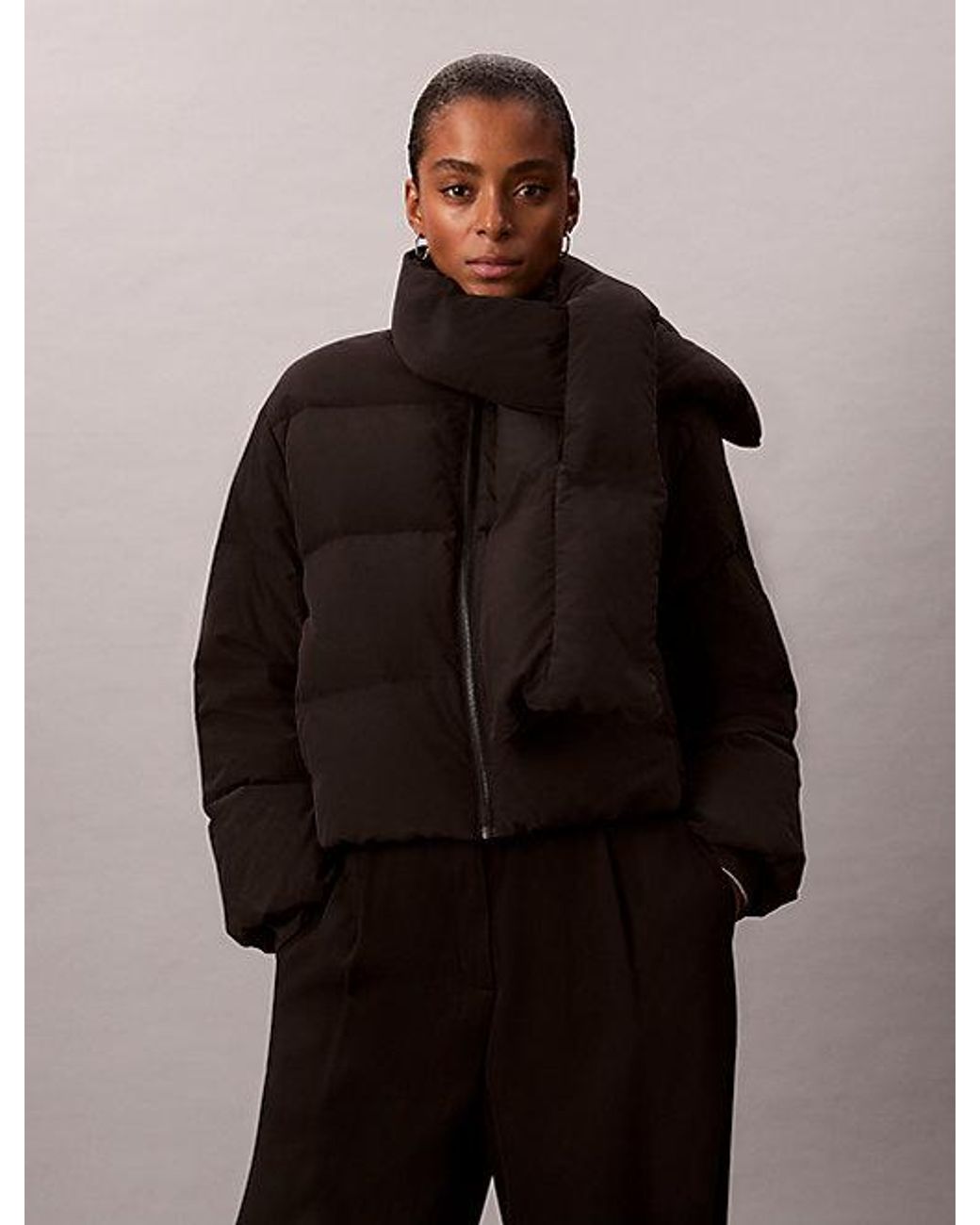 Calvin Klein Kort Donzen Pufferjack in het Black