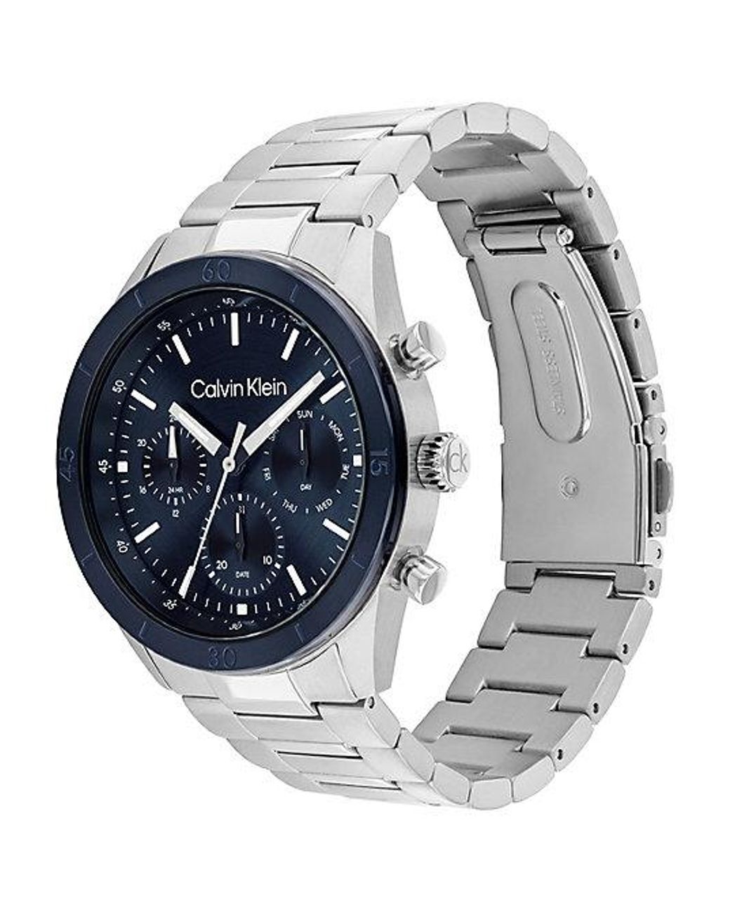 Calvin Klein Blue Stainless Steel Multifunction Watch for men