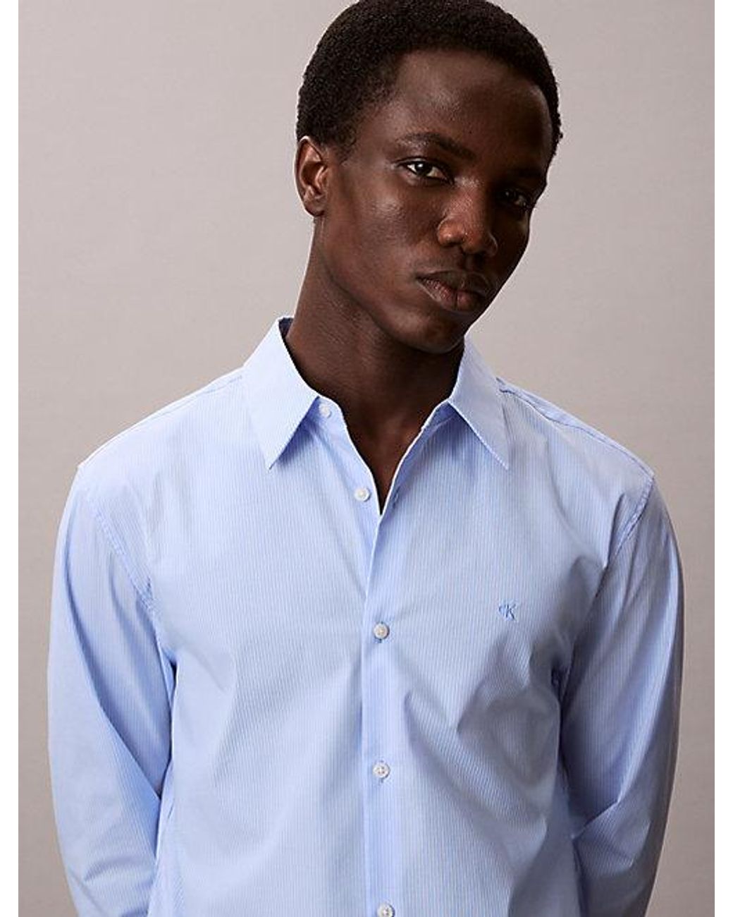 Calvin Klein Multicolor Slim Cotton Poplin Stripe Shirt for men