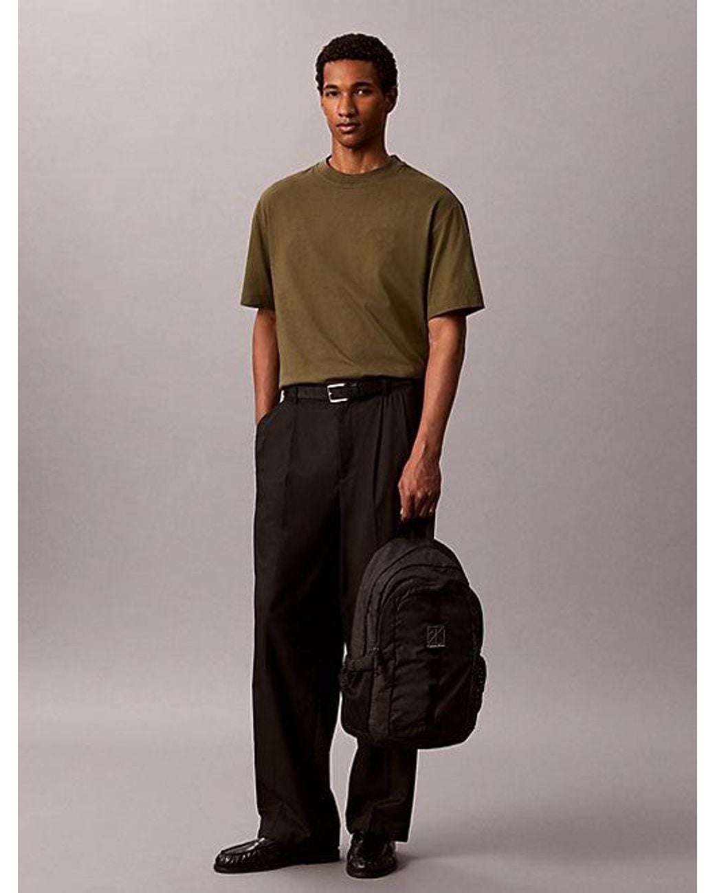 Calvin Klein Black Emblem Logo Backpack for men