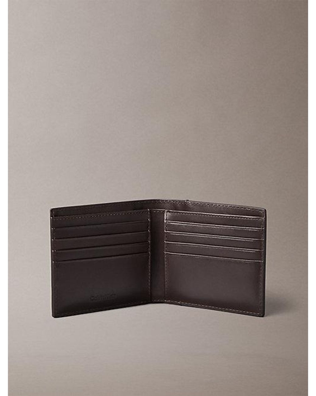 Calvin Klein Gray Leather Bifold Wallet for men