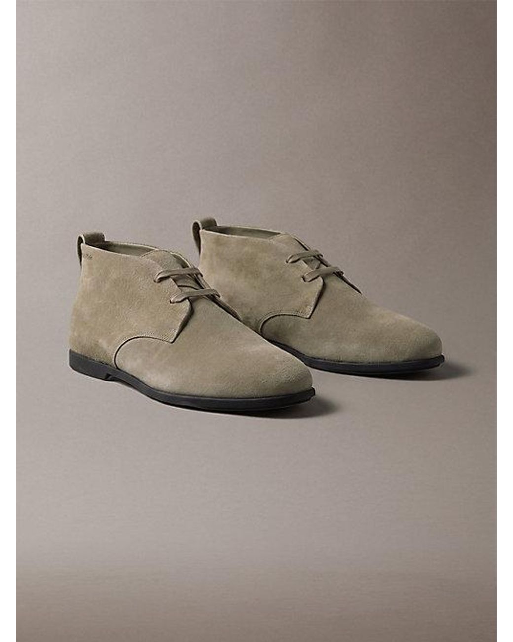Calvin Klein Gray Suede Hybrid Desert Boots for men