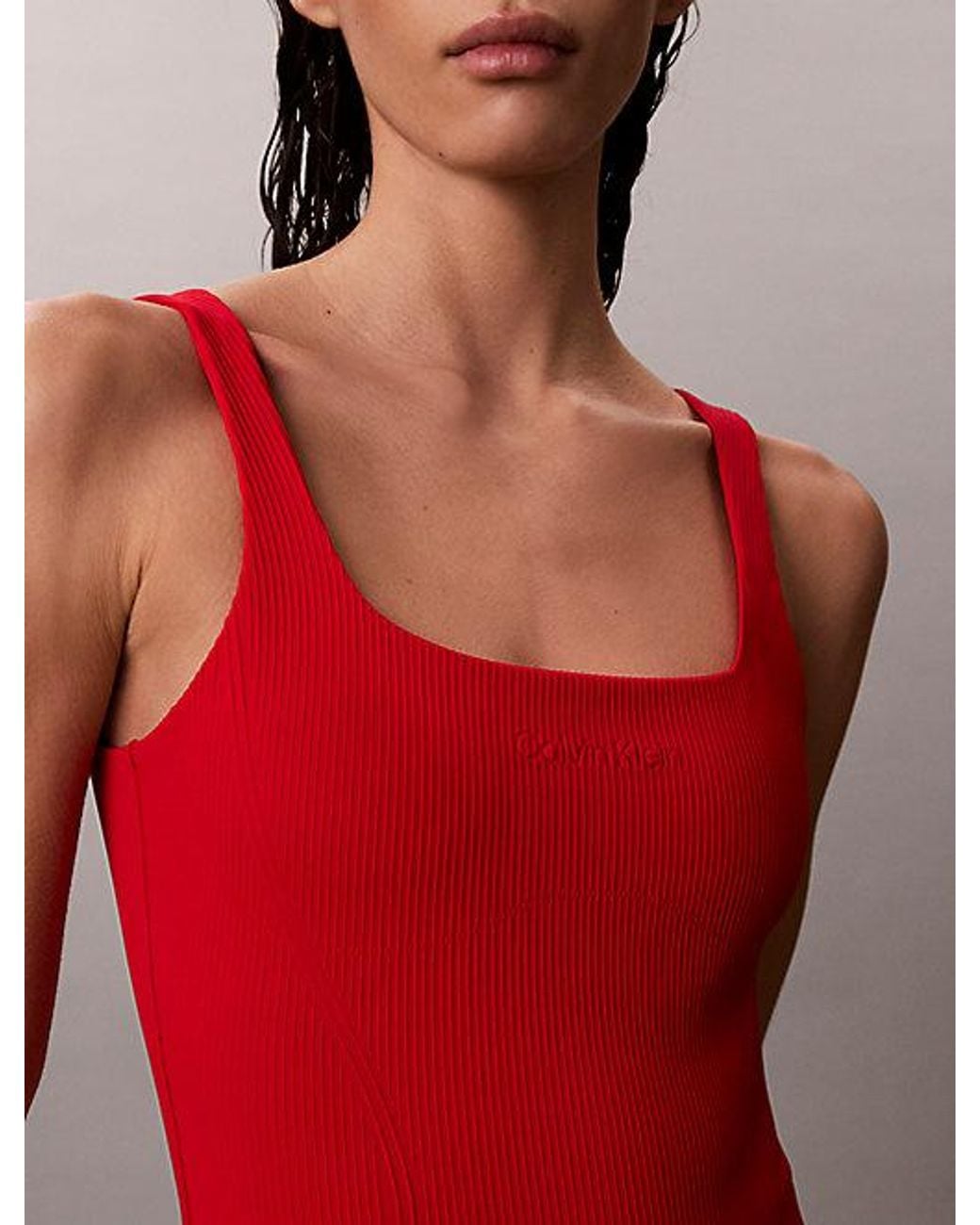 Calvin Klein Shapewear Badpak in het Red