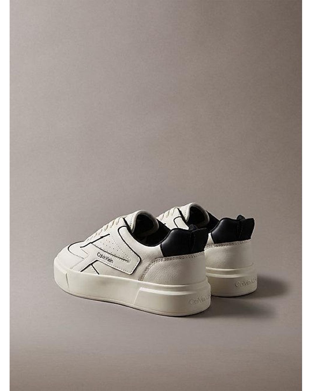 Calvin Klein Metallic Leather Signature Trainers