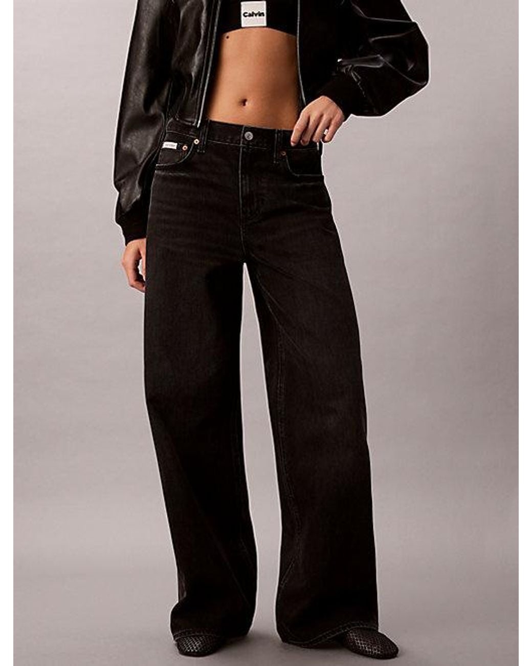 Calvin Klein Black Jeans Wide Leg Jeans
