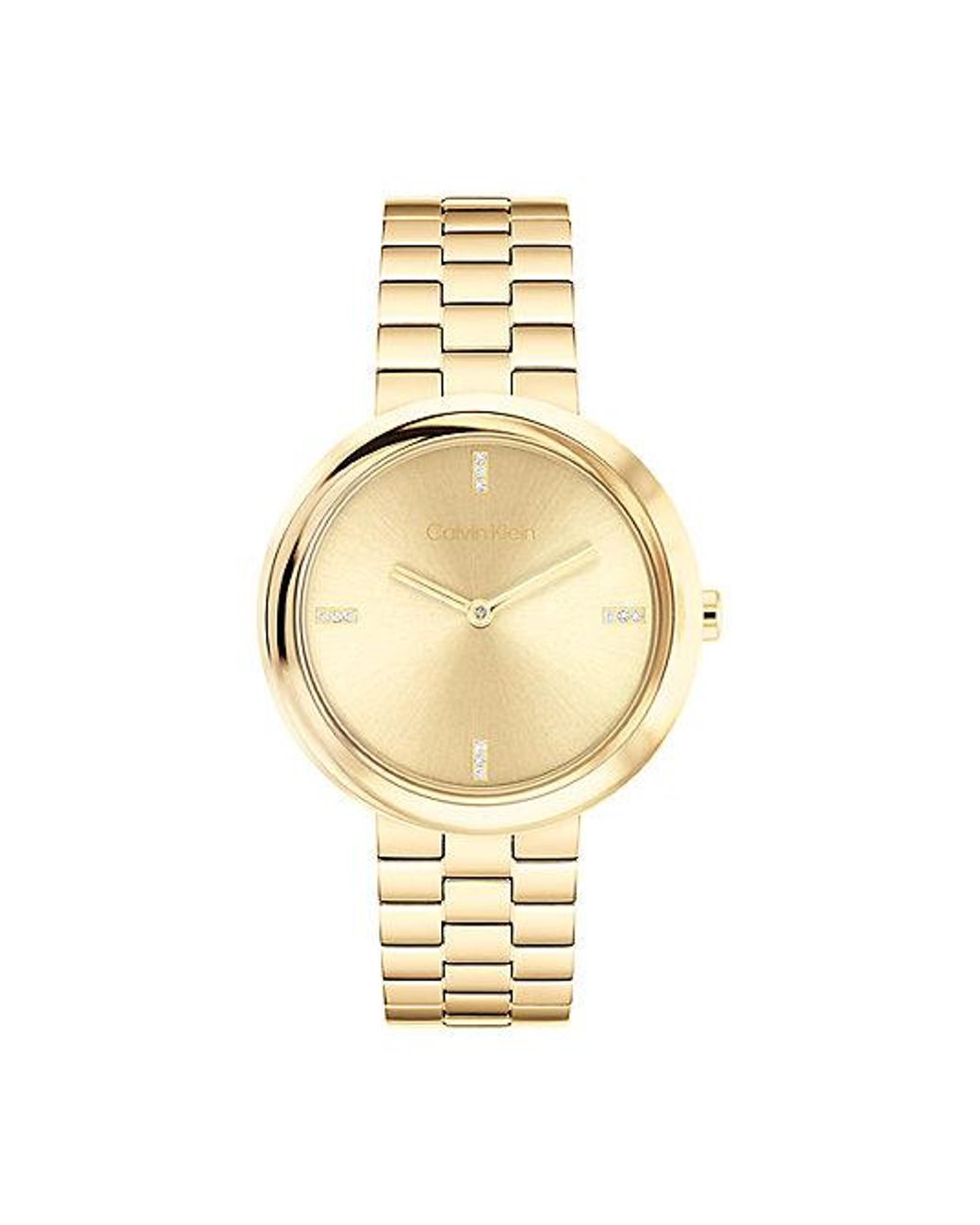Calvin Klein Metallic Twisted Bezel Bracelet Watch