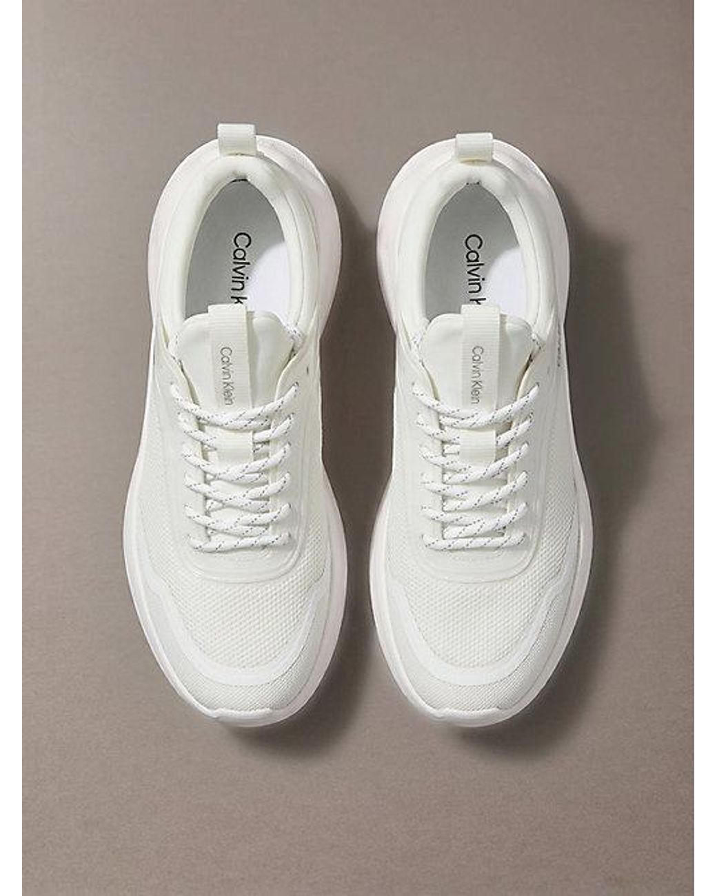 Calvin Klein White Ck Curve Lightweight Runner Trainers