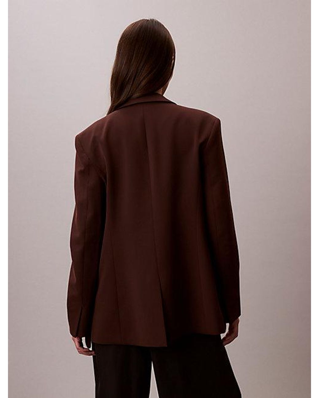Calvin Klein Brown Soft Crepe Blazer