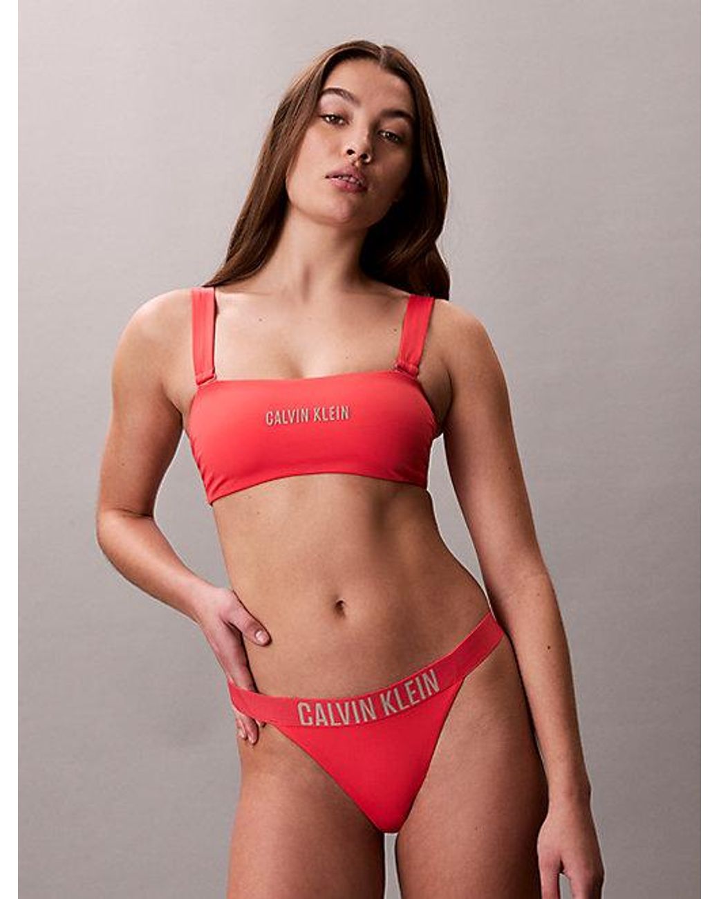 Calvin Klein Red Brazilian Bikini Bottoms Intense Power
