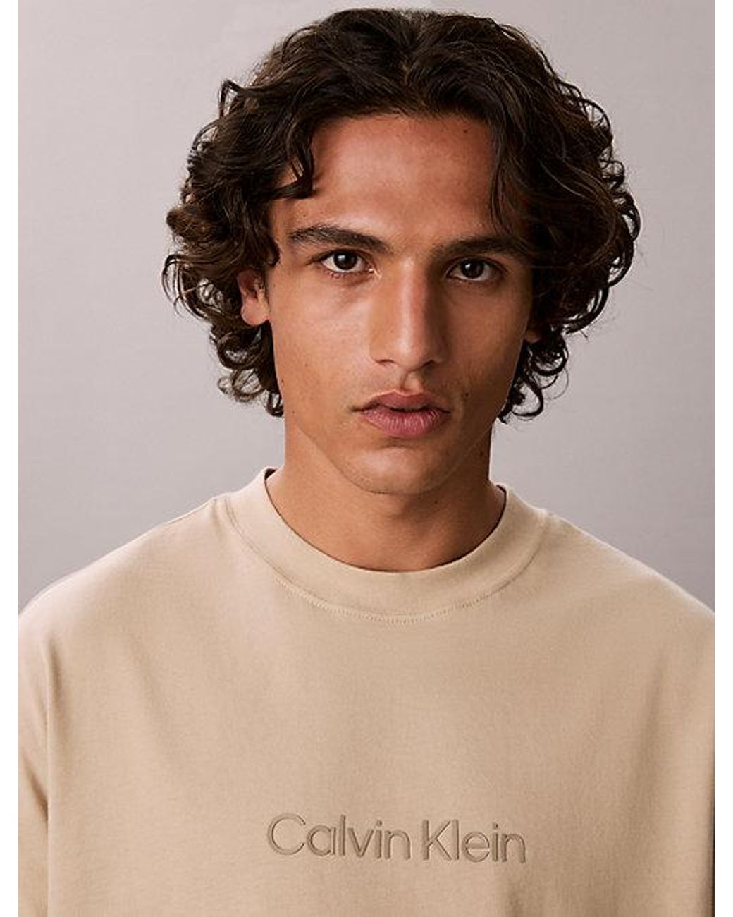 Calvin Klein Natural Relaxed Heavy Jersey Logo T-Shirt for men