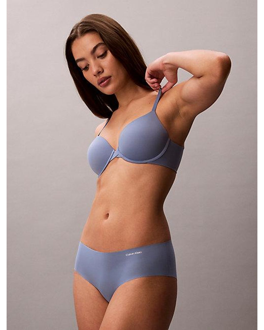 Calvin Klein Blue Hipster Panty Invisibles Microfibre Stretch