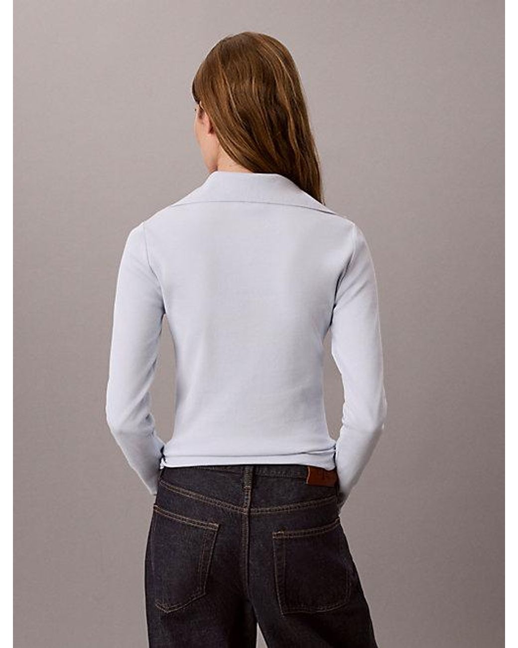 Calvin Klein Multicolor Jeans Ribbed Cotton Turtleneck Henley Top
