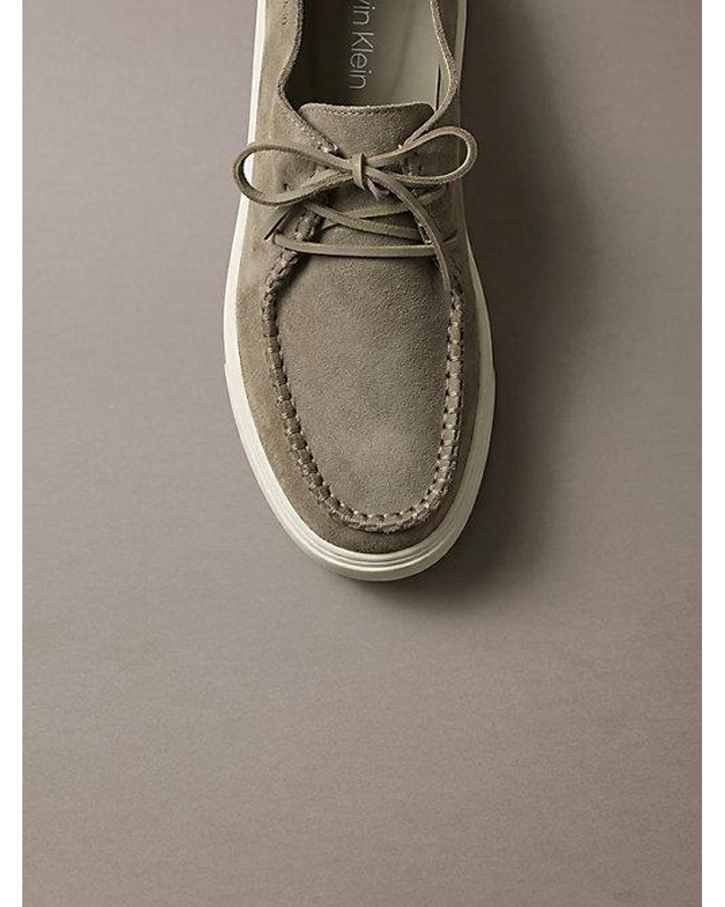 Calvin Klein Gray Suede Hybrid Derby Shoes for men
