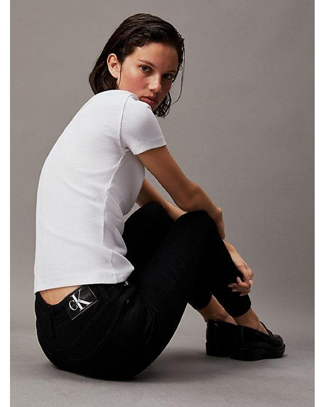 Calvin Klein Black Jeans High Rise Super Skinny Ankle Jeans