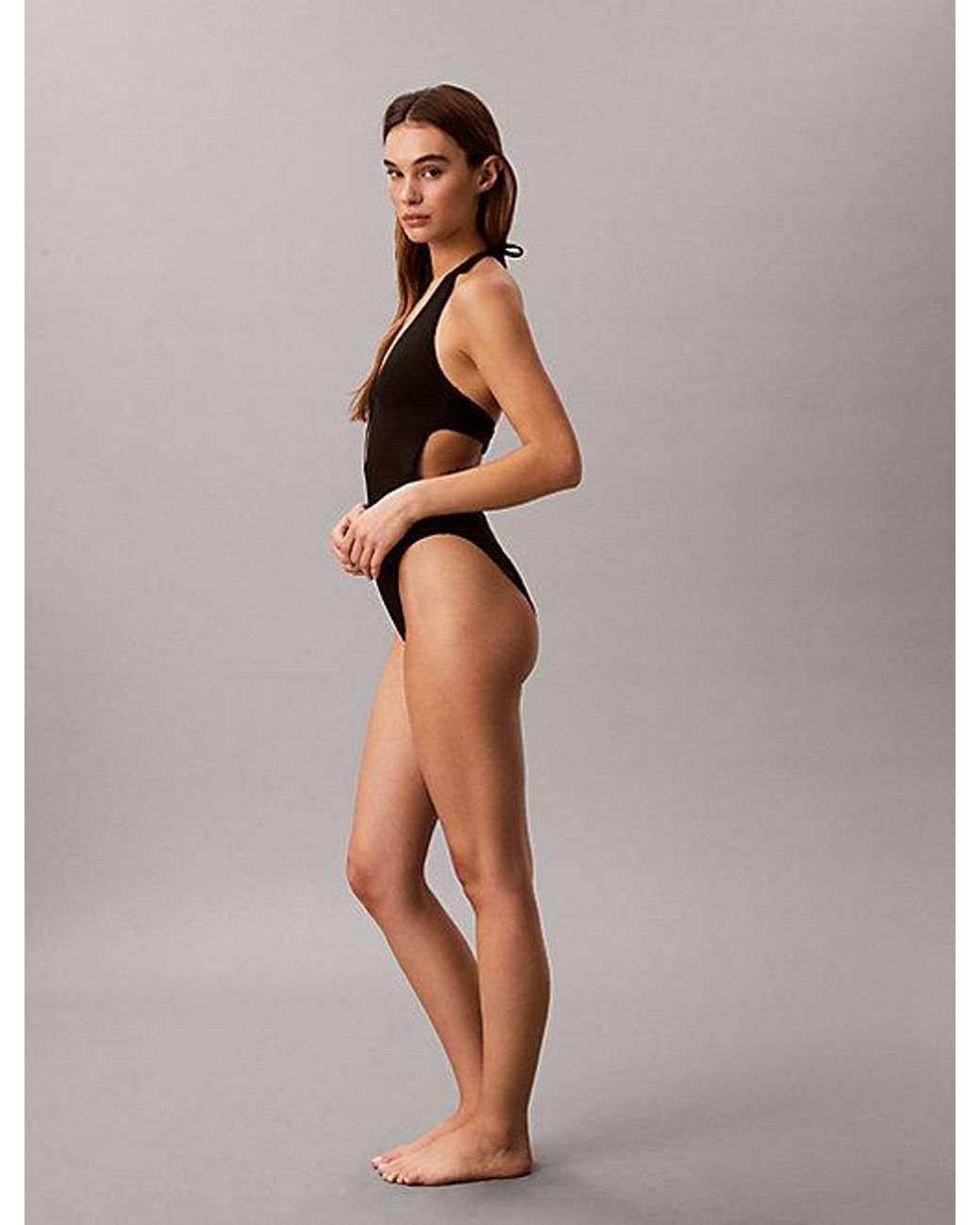 Calvin Klein Black Plunge Swimsuit Ck Tailored