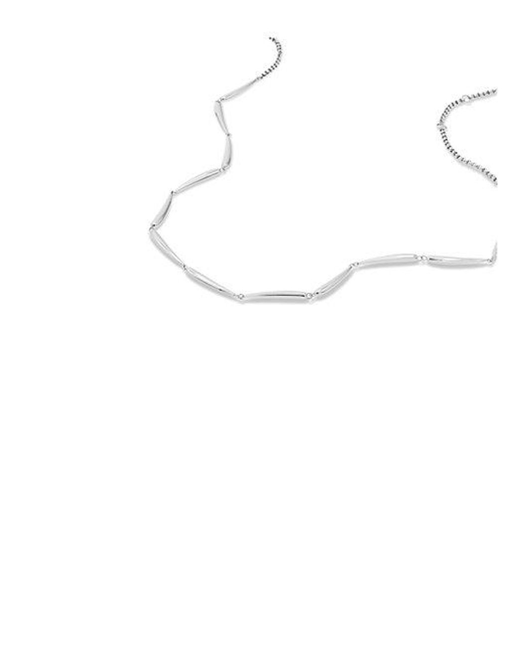 Calvin Klein White Jeans Elongated Drops Stainless Steel Necklace